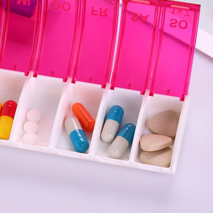 Portable Seven-part Mini Storage Pill Box(Red) - Pill Boxes by PMC TechLife | Online Shopping South Africa | PMC TechLife | Buy Now Pay Later Mobicred