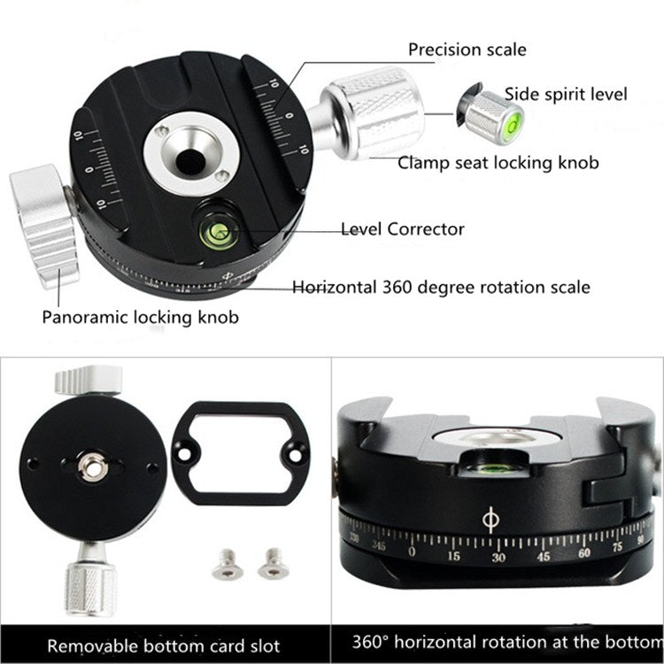BEXIN QJ07 360 Degree Rotation Panoramic Clip Holder Pan/tilt Tripod Quick Release Plate - Quick Release Plate by BEXIN | Online Shopping South Africa | PMC TechLife | Buy Now Pay Later Mobicred