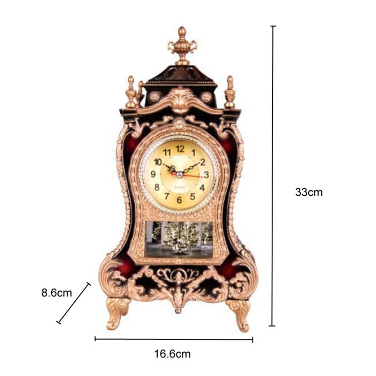 Vintage Clock Classical Royalty Sitting Room TV Cabinet Desk Imperial Furnishing Creative Sit Pendulum Clock(Brown) - free shipping - PMC TechLife - Order now!