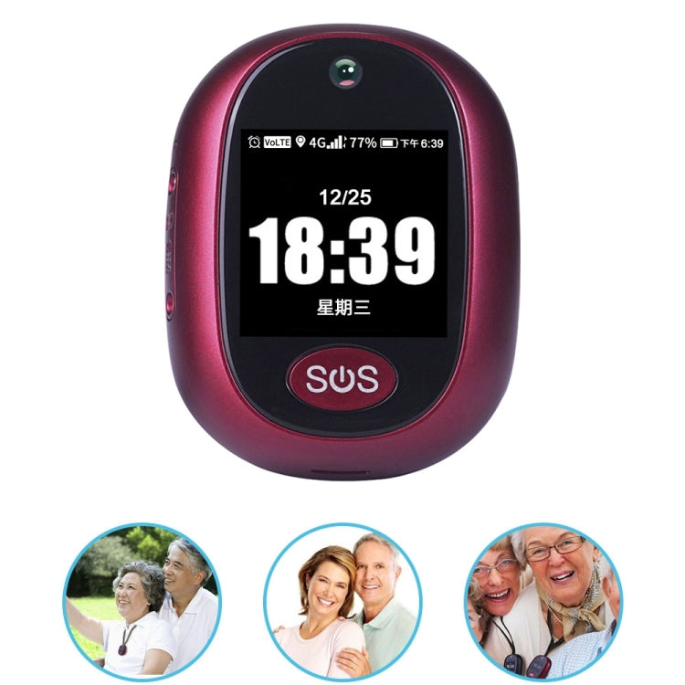 REACHFAR RF-V45-B Mini Touch Screen GPS Smart Tracker Pendant, Support SOS / Camera / Health Management / Video Calling / 4G LTE, For North America / South America(Wine Red) - Personal Tracker by REACHFAR | Online Shopping South Africa | PMC Jewellery | Buy Now Pay Later Mobicred