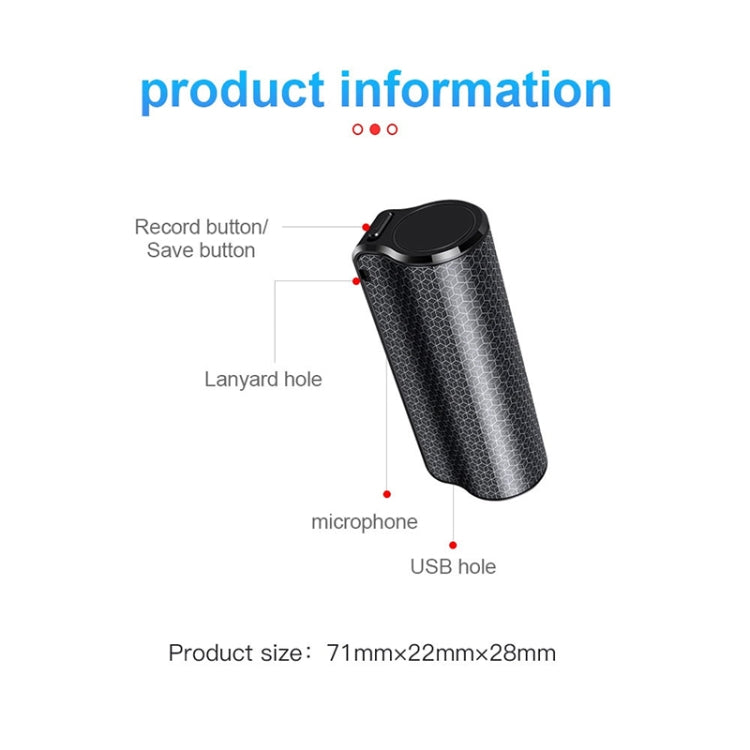 Q70 8GB Smart HD Noise Reduction Voice Control Recording Pen - Recording Pen by PMC TechLife | Online Shopping South Africa | PMC TechLife | Buy Now Pay Later Mobicred