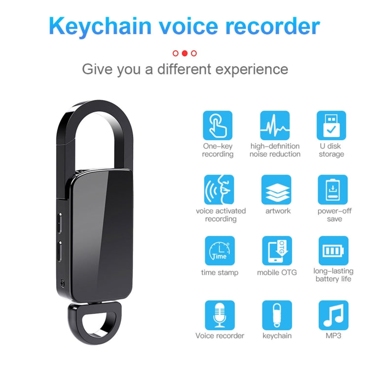S20 32GB Keychain HD Noise Reduction Portable Recording Pen - U-Disk Recorder by PMC TechLife | Online Shopping South Africa | PMC TechLife | Buy Now Pay Later Mobicred