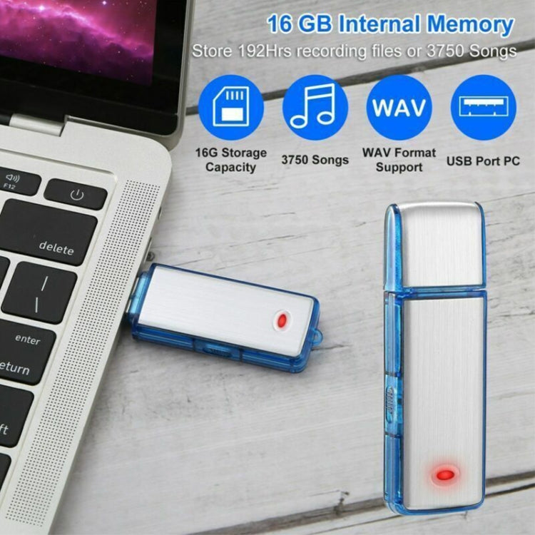SK858 8GB Rechargeable Portable U-Disk Meeting Voice Recorder (Blue) - U-Disk Recorder by PMC TechLife | Online Shopping South Africa | PMC TechLife | Buy Now Pay Later Mobicred