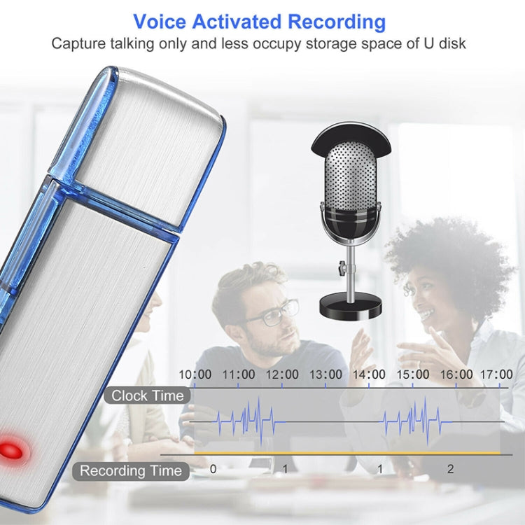 SK858 32GB Rechargeable Portable U-Disk Meeting Voice Recorder (Blue) - U-Disk Recorder by PMC TechLife | Online Shopping South Africa | PMC TechLife | Buy Now Pay Later Mobicred