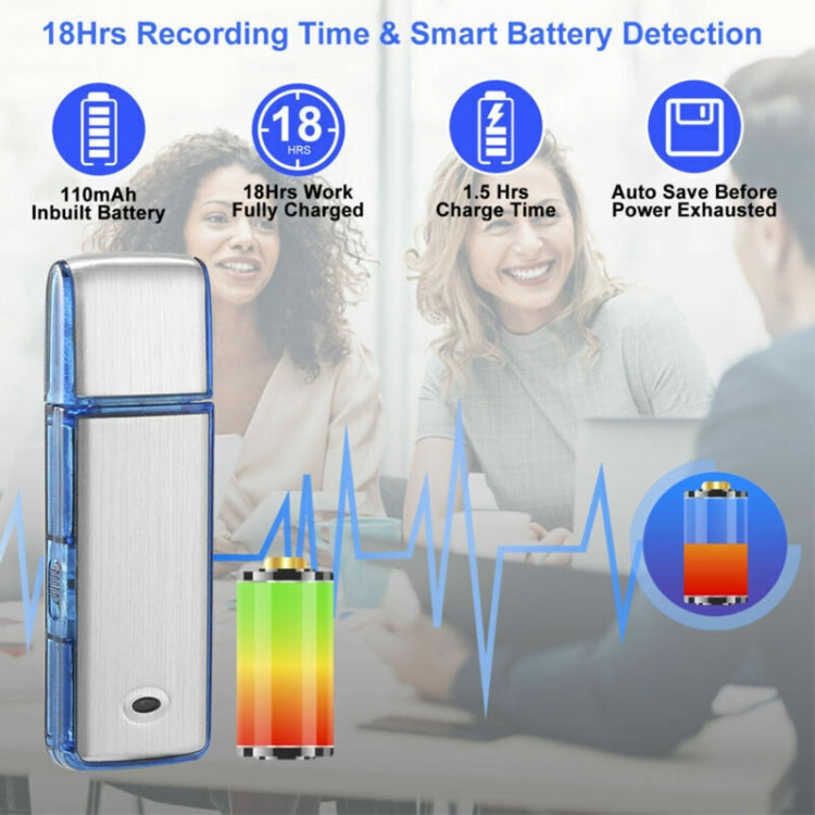 SK858 32GB Rechargeable Portable U-Disk Meeting Voice Recorder (Blue) - U-Disk Recorder by PMC TechLife | Online Shopping South Africa | PMC TechLife | Buy Now Pay Later Mobicred