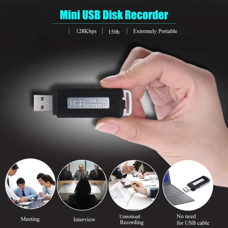 SK868 8GB Rechargeable Portable U-Disk Voice Recorder - U-Disk Recorder by PMC TechLife | Online Shopping South Africa | PMC TechLife | Buy Now Pay Later Mobicred