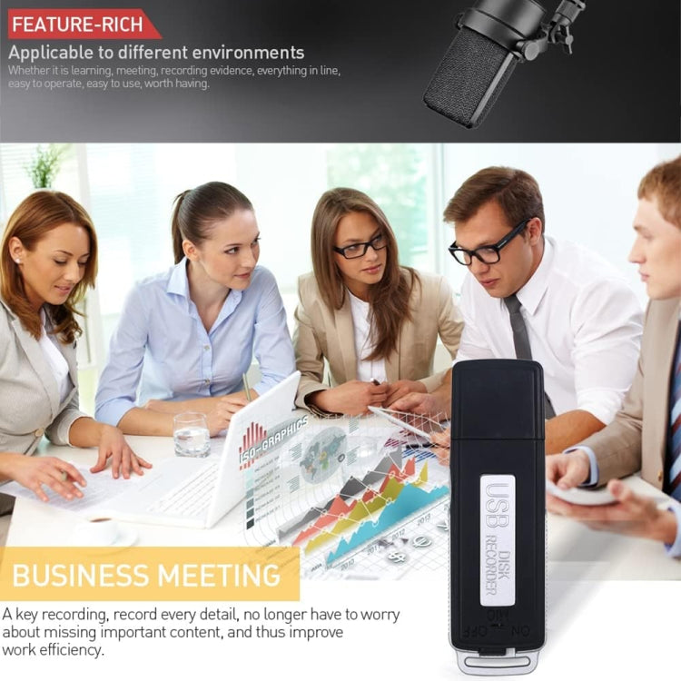 SK868 8GB Rechargeable Portable U-Disk Voice Recorder - U-Disk Recorder by PMC TechLife | Online Shopping South Africa | PMC TechLife | Buy Now Pay Later Mobicred