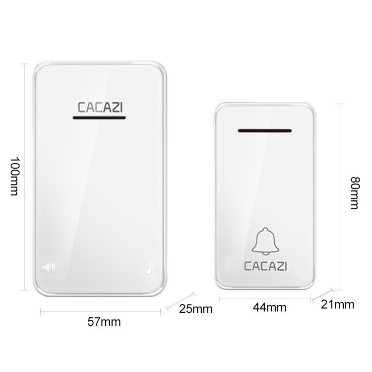 CACAZI FA8 Self-Powered Wireless Doorbell, EU Plug(White) - Wireless Doorbell by CACAZI | Online Shopping South Africa | PMC TechLife | Buy Now Pay Later Mobicred