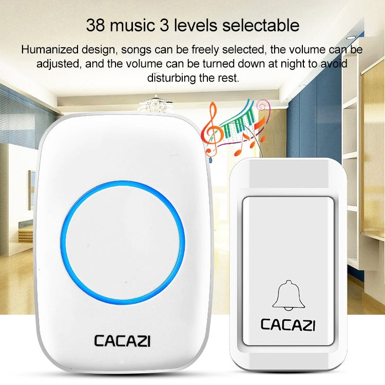 CACAZI A10G One Button Three Receivers Self-Powered Wireless Home Cordless Bell, UK Plug(Black) - Wireless Doorbell by CACAZI | Online Shopping South Africa | PMC Jewellery | Buy Now Pay Later Mobicred