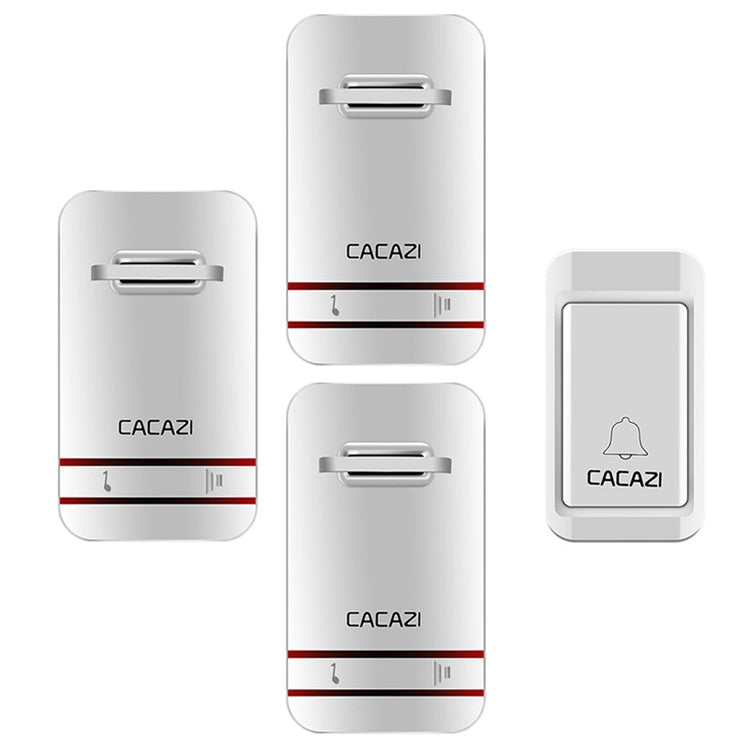 CACAZI V027G One Button Three Receivers Self-Powered Wireless Home Kinetic Electronic Doorbell, EU Plug - free shipping - PMC TechLife - Order now!