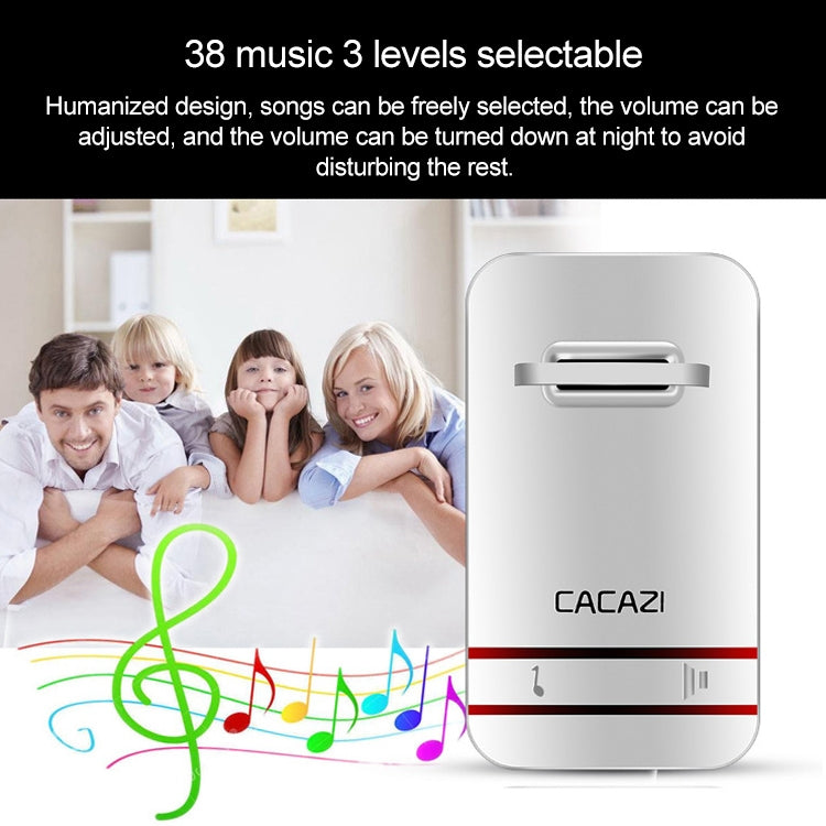 CACAZI V027G One Button Three Receivers Self-Powered Wireless Home Kinetic Electronic Doorbell, EU Plug - free shipping - PMC TechLife - Order now!