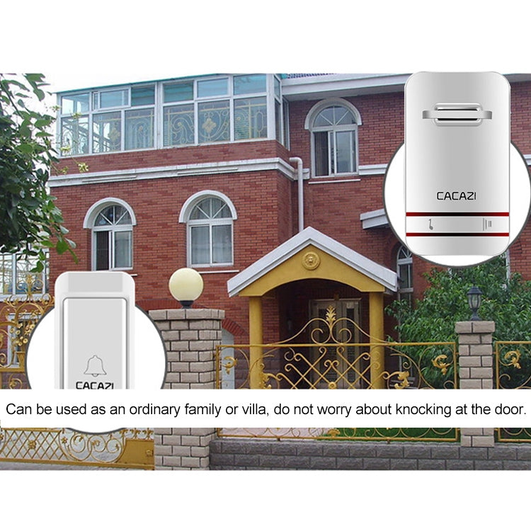 CACAZI V027G One Button One Receivers Self-Powered Wireless Home Kinetic Electronic Doorbell, UK Plug - Wireless Doorbell by CACAZI | Online Shopping South Africa | PMC TechLife