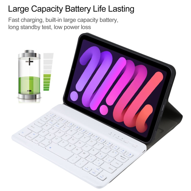 A06 Detachable Lambskin Texture Ultra-thin TPU Bluetooth Keyboard Leather Tablet Case with Stand For iPad mini 6 (Rose Gold) - For iPad mini by PMC TechLife | Online Shopping South Africa | PMC TechLife
