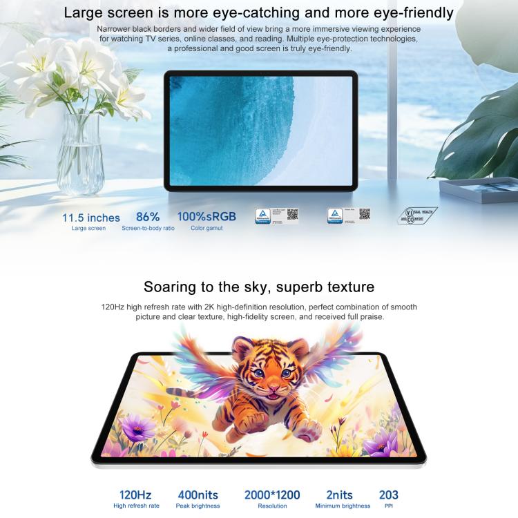 Honor Pad X9 Pro WiFi Tablet PC, 11.5 inch 8GB+128GB MagicOS 9.0 Qualcomm Snapdragon 685 Octa Core (White) - free shipping - PMc TechLife - Order now!