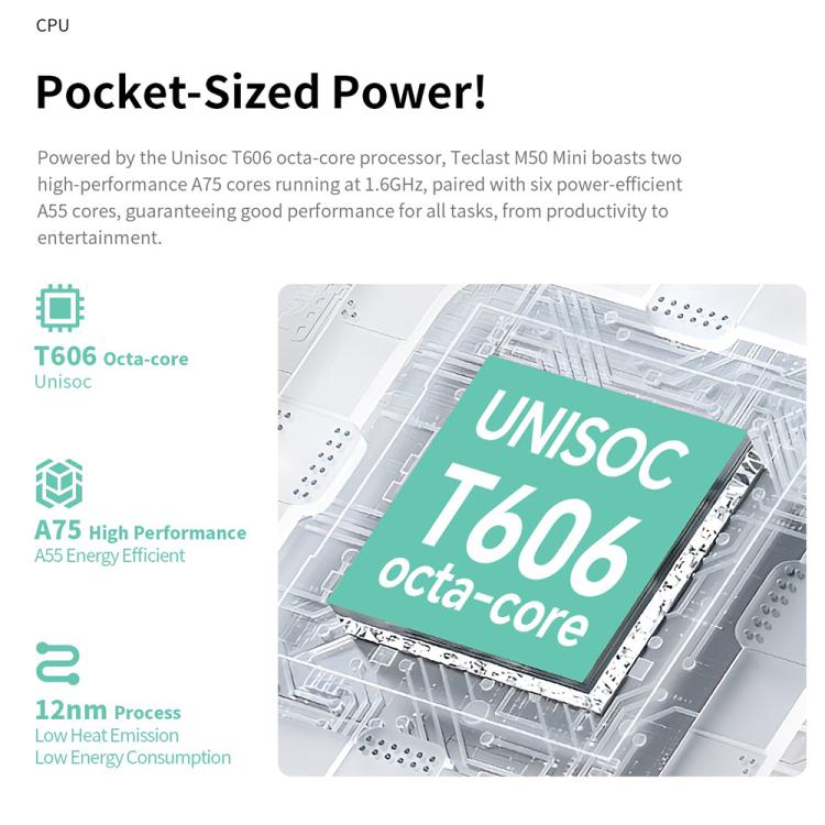 Teclast M50 Mini WiFi Tablet PC, 4GB+128GB, 8.7 inch Android 15 Unisoc T606 Octa Core - free shipping - PMc TechLife - Order now!