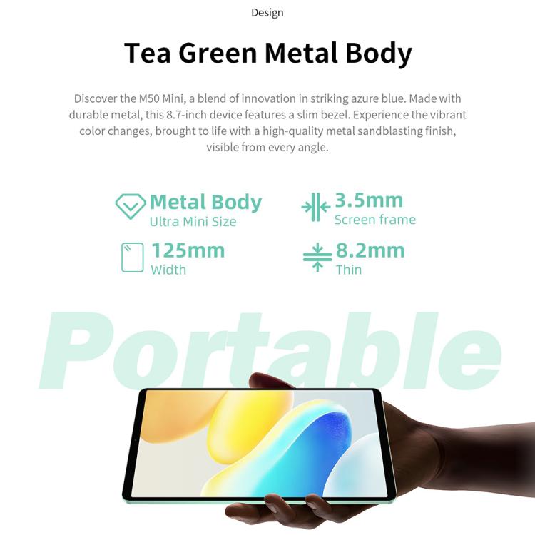 Teclast M50 Mini WiFi Tablet PC, 4GB+128GB, 8.7 inch Android 15 Unisoc T606 Octa Core - free shipping - PMc TechLife - Order now!