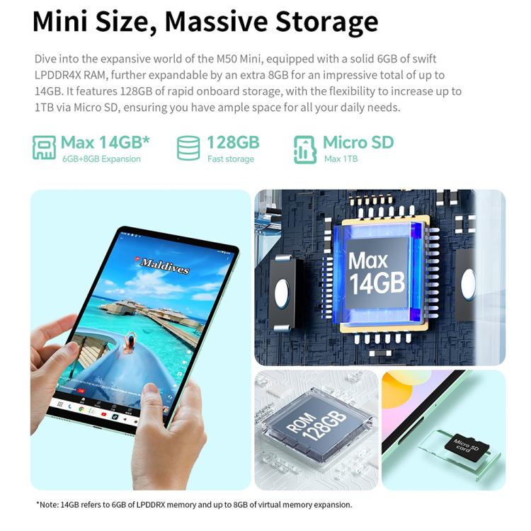 Teclast M50 Mini WiFi Tablet PC, 4GB+128GB, 8.7 inch Android 15 Unisoc T606 Octa Core - free shipping - PMc TechLife - Order now!