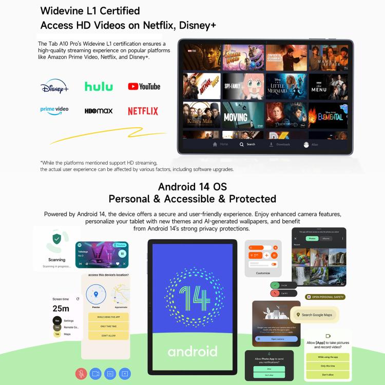 Ulefone Tab A10 Pro Tablet PC, 6GB+128GB, 11 inch Android 14 MediaTek MT8786 Octa Core 4G Network, EU Plug (Space Grey) - free shipping - PMc TechLife - Order now!