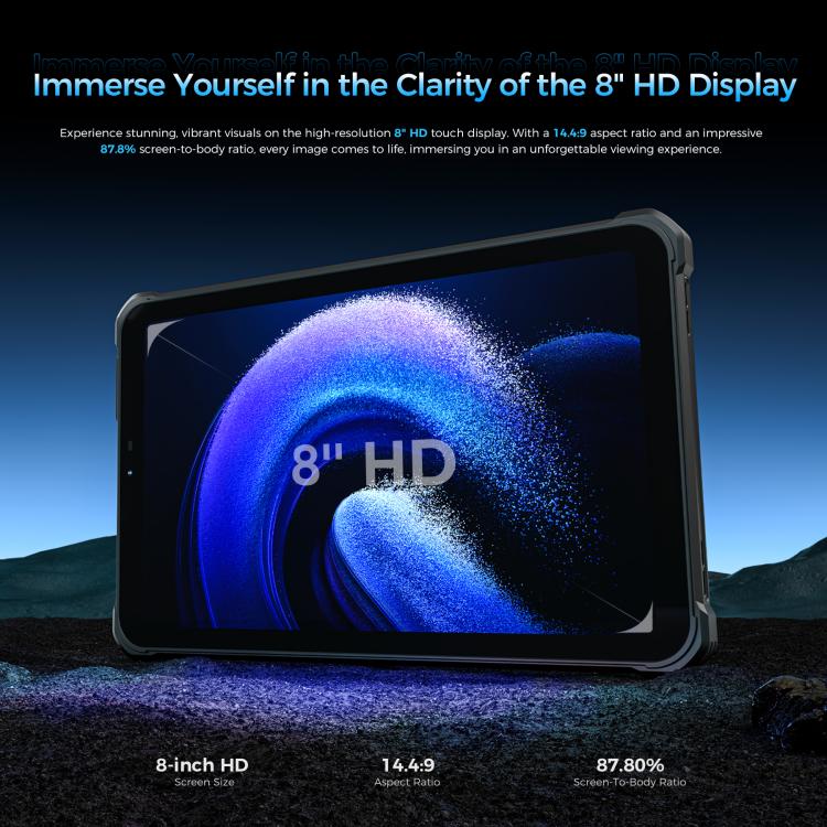 OUKITEL RT3 Plus 4G Network IP68/IP69K Rugged Tablet, 4GB+128GB, 8.0 inch Android 15 MediaTek G81 Octa-Core Support Dual SIM, EU Plug (Blue) - free shipping - PMC TechLife - Order now!