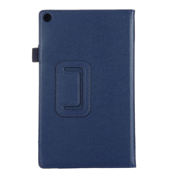 For Amazon Kindle Fire HD8 (2017) Litchi Texture Horizontal Flip Leather Case with Holder(Dark Blue) - Amazon by PMC TechLife | Online Shopping South Africa | PMC TechLife
