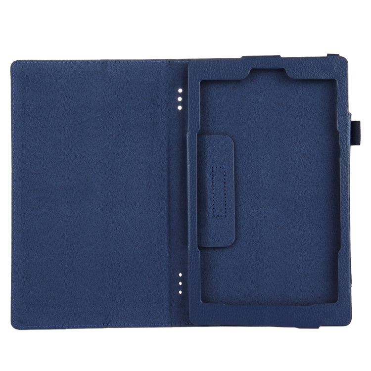 For Amazon Kindle Fire HD8 (2017) Litchi Texture Horizontal Flip Leather Case with Holder(Dark Blue) - Amazon by PMC TechLife | Online Shopping South Africa | PMC TechLife