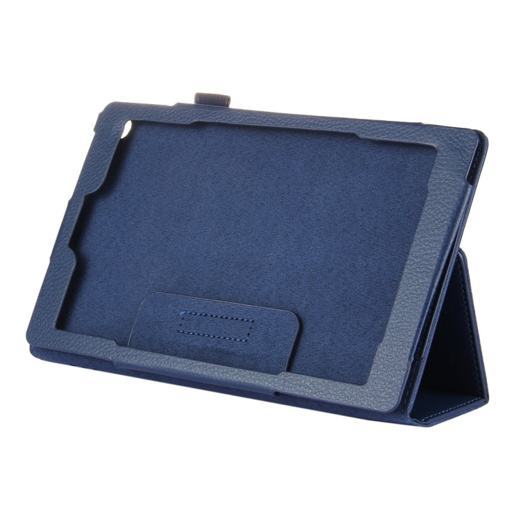 For Amazon Kindle Fire HD8 (2017) Litchi Texture Horizontal Flip Leather Case with Holder(Dark Blue) - Amazon by PMC TechLife | Online Shopping South Africa | PMC TechLife