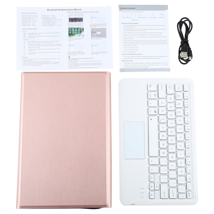 A500-A Detachable Bluetooth Keyboard Ultrathin Horizontal Flip Leather Tablet Case with Touchpad & Holder for Samsung Galaxy Tab A7 10.4 (2020) T500 / T505(Rose Gold) - Samsung Keyboard by PMC TechLife | Online Shopping South Africa | PMC TechLife | Buy Now Pay Later Mobicred