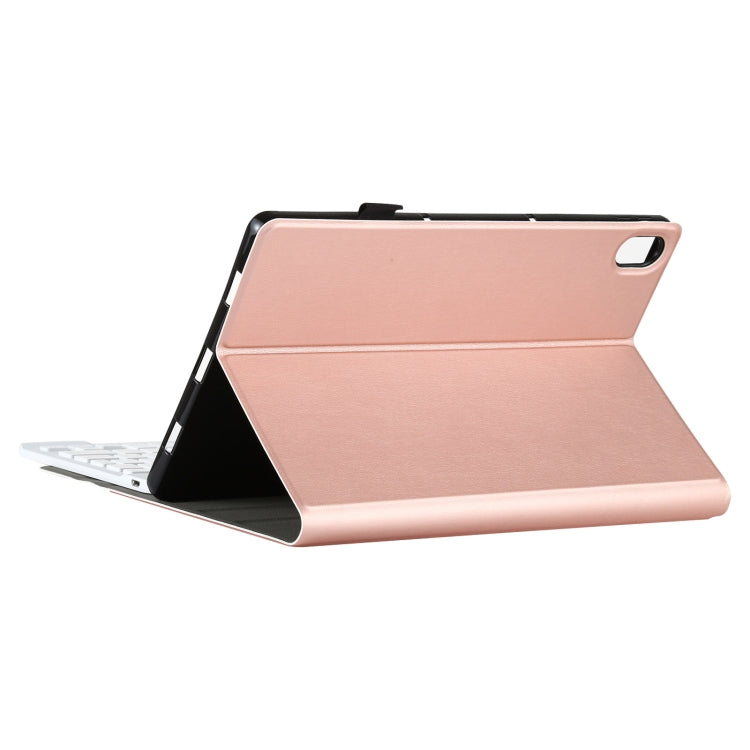 AM12 2 in 1 Removable Bluetooth Keyboard + Protective Leather Tablet Case with Holder for Lenovo Tab P11 (Tab-J606F)(Rose Gold) - Lenovo Keyboard by PMC TechLife | Online Shopping South Africa | PMC TechLife