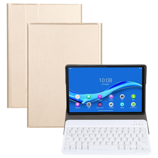 AM10 2 in 1 Removable Bluetooth Keyboard + Protective Leather Tablet Case with Holder for Lenovo M10 FHD Plus 10.3 inch(Gold) - Lenovo Keyboard by PMC Jewellery | Online Shopping South Africa | PMC Jewellery