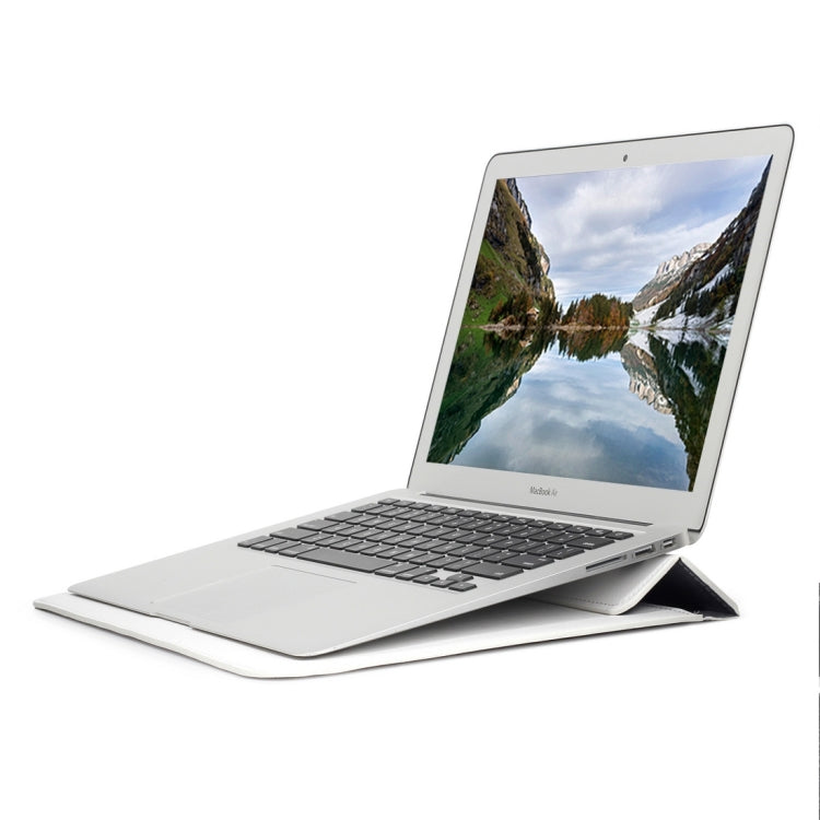Universal Envelope Style PU Leather Case with Holder for Ultrathin Notebook Tablet PC 15.4 inch, Size: 39x28x1.5cm(White) - 15 inch by PMC TechLife | Online Shopping South Africa | PMC TechLife | Buy Now Pay Later Mobicred