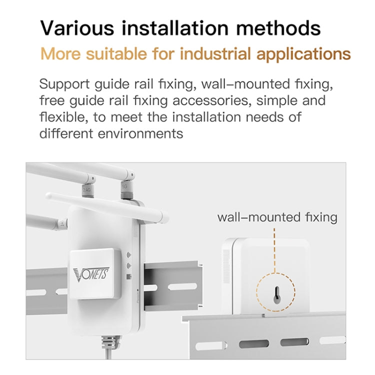VONETS VAR1200-H 1200Mbps Wireless Bridge External Antenna Dual-Band WiFi Repeater, With DC Adapter Set - free shipping - PMC Jewellery - Order now!