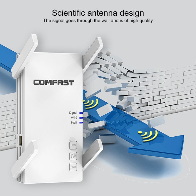 COMFAST CF-AC2100 2100Mbps Wireless WIFI Signal Amplifier Repeater Booster Network Router with 4 Antennas, UK Plug - free shipping - PMC Jewellery - Order now!