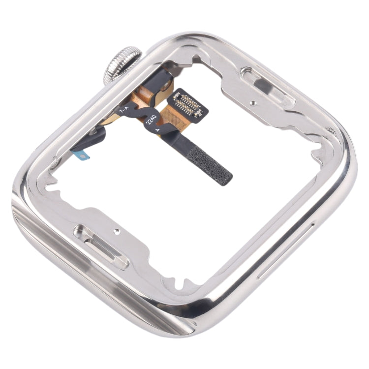 For Apple Watch Series 7 / 8 / 9 41mm LTE Stainless Steel Middle Frame Bezel Plate with Crown Spin Axis Flex Cable (Silver) - Middle Frame by PMC TechLife | Online Shopping South Africa | PMC TechLife | Buy Now Pay Later Mobicred