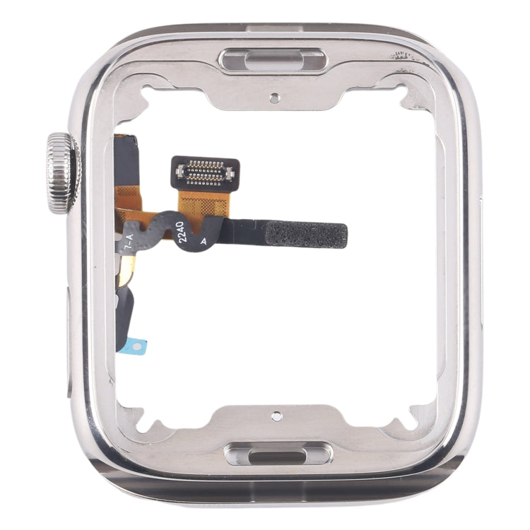 For Apple Watch Series 7 / 8 / 9 45mm LTE Stainless Steel Middle Frame Bezel Plate with Crown Spin Axis Flex Cable (Silver) - Middle Frame by PMC TechLife | Online Shopping South Africa | PMC TechLife | Buy Now Pay Later Mobicred