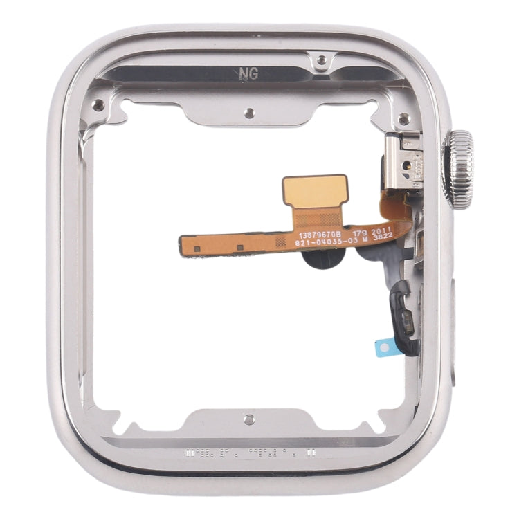 For Apple Watch Series 7 / 8 / 9 45mm LTE Stainless Steel Middle Frame Bezel Plate with Crown Spin Axis Flex Cable (Silver) - Middle Frame by PMC TechLife | Online Shopping South Africa | PMC TechLife | Buy Now Pay Later Mobicred