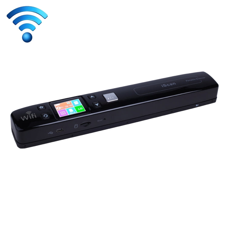 iScan02 WiFi Double Roller Mobile Document Portable Handheld Scanner with LED Display,  Support 1050DPI  / 600DPI  / 300DPI  / PDF / JPG / TF(Black) - Portable Scanner by PMC Jewellery | Online Shopping South Africa | PMC Jewellery