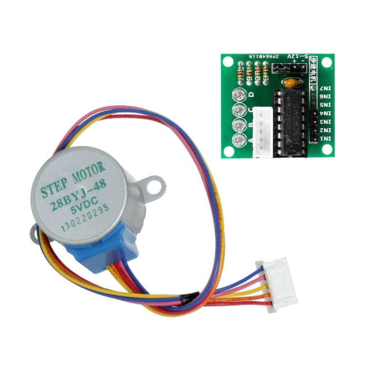 LDTR-WG0246 28YBJ-48 DC 5V 4 Phase 5 Wire Stepper Motor with ULN2003 Driver Board (Silver) - Motor Module by PMC TechLife | Online Shopping South Africa | PMC TechLife