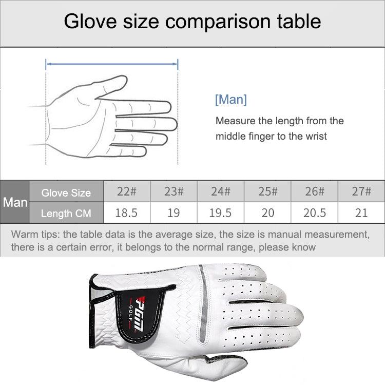 PGM Golf Sheepskin Anti-Slip Single Gloves for Men(Size: 23-Left Hand) - free shipping - PMC TechLife - Order now!