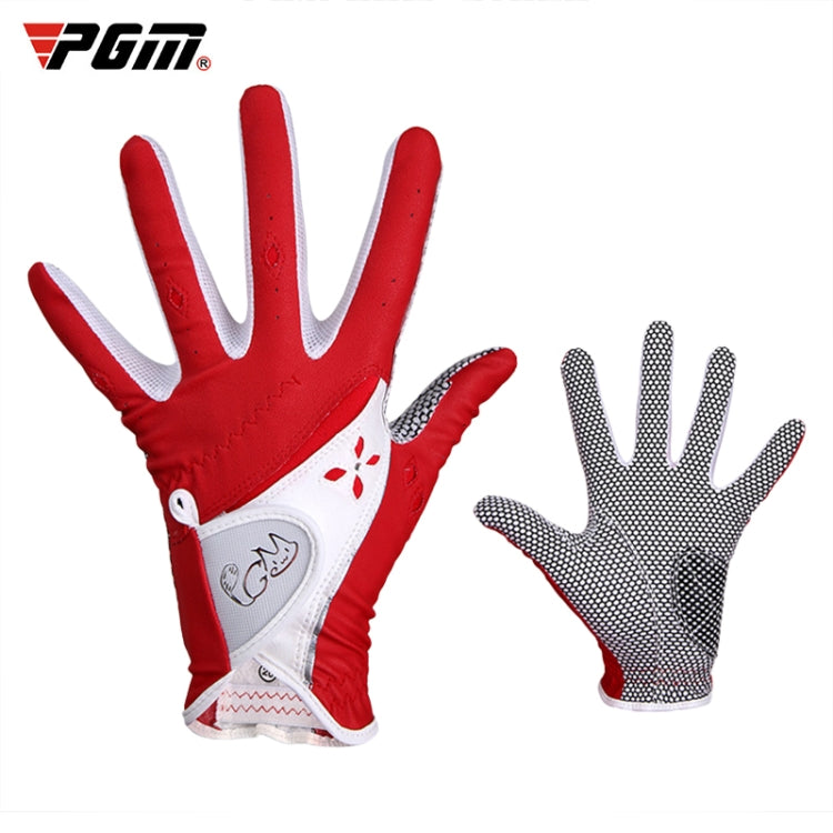 PGM One Pair Golf Non-Slip PU Leather Gloves for Women (Color:Red Size:18) - free shipping - PMC TechLife - Order now!