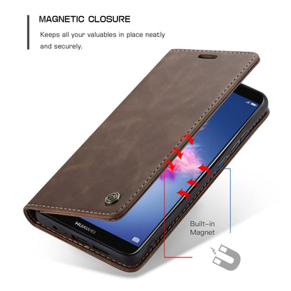 CaseMe Multifunctional Retro Frosted Horizontal Flip Leather Case for Huawei P Smart / Enjoy 7S /  Honor 9 Lite, with Card Slots & Holder & Wallet(Coffee) - Honor Cases by CaseMe | Online Shopping South Africa | PMC Jewellery | Buy Now Pay Later Mobicred