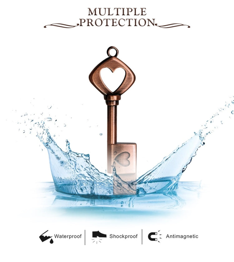 MicroDrive 4GB USB 2.0 Copper Love Key U Disk - USB Flash Drives by MicroDrive | Online Shopping South Africa | PMC TechLife | Buy Now Pay Later Mobicred