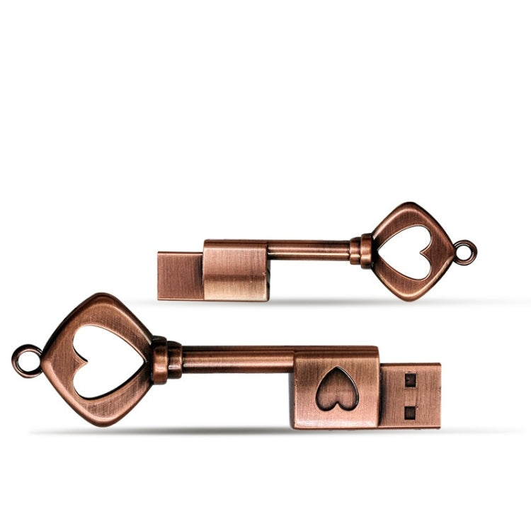 MicroDrive 32GB USB 2.0 Copper Love Key U Disk - USB Flash Drives by MicroDrive | Online Shopping South Africa | PMC TechLife | Buy Now Pay Later Mobicred