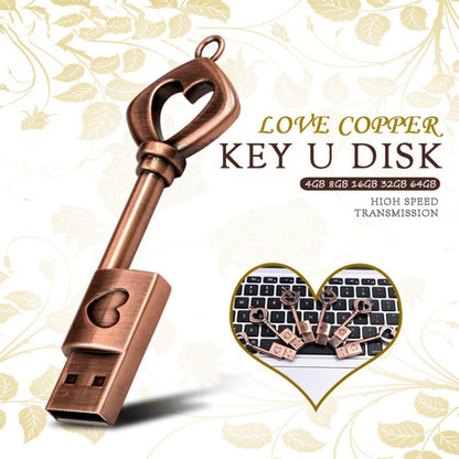 MicroDrive 128GB USB 2.0 Copper Love Key U Disk - USB Flash Drives by MicroDrive | Online Shopping South Africa | PMC Jewellery | Buy Now Pay Later Mobicred