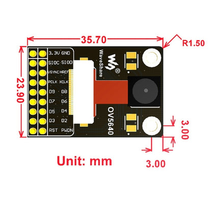 Waveshare OV5640 Camera Module Board (A), 5 Megapixel (2592x1944), Based on OV5640 Image Sensor - Modules Expansions Accessories by Waveshare | Online Shopping South Africa | PMC Jewellery