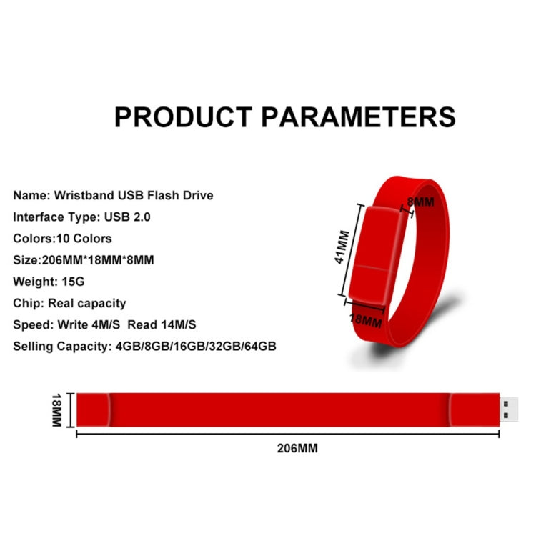 MicroDrive 128GB USB 2.0 Fashion Bracelet Wristband U Disk (Blue) - free shipping - PMC Jewellery - Order now!