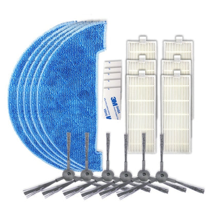 XI297 3 Pairs K614 Side Brushes + 5 PCS K636 Rags + 6 PCS I207 Filters+ 5 PCS G604 Magic Adhesive Stickers for ILIFE A4 - For ILIFE Accessories by PMC Jewellery | Online Shopping South Africa | PMC Jewellery | Buy Now Pay Later Mobicred