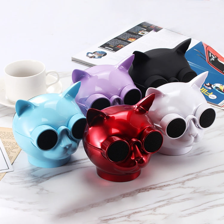 T8 Mini Cat Shape Stereo Wireless Bluetooth Speaker, Support Hands-free / TF Card / FM(Black) - Mini Speaker by PMC TechLife | Online Shopping South Africa | PMC TechLife
