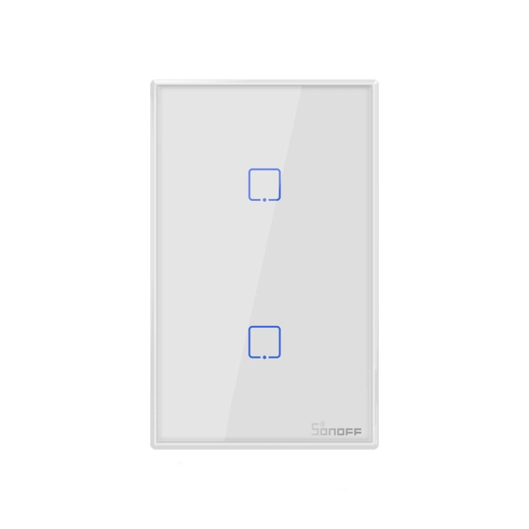 Sonoff T2 Touch 120mm Tempered Glass Panel Wall Switch Smart Home Light Touch Switch, Compatible with Alexa and Google Home, AC 100V-240V, US Plug - Smart Switch by PMC TechLife | Online Shopping South Africa | PMC TechLife