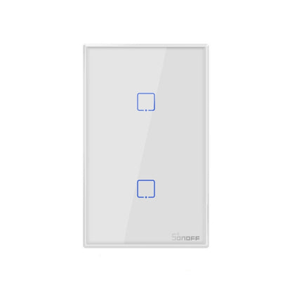 Sonoff T2 Touch 120mm Tempered Glass Panel Wall Switch Smart Home Light Touch Switch, Compatible with Alexa and Google Home, AC 100V-240V, US Plug - Smart Switch by PMC Jewellery | Online Shopping South Africa | PMC Jewellery