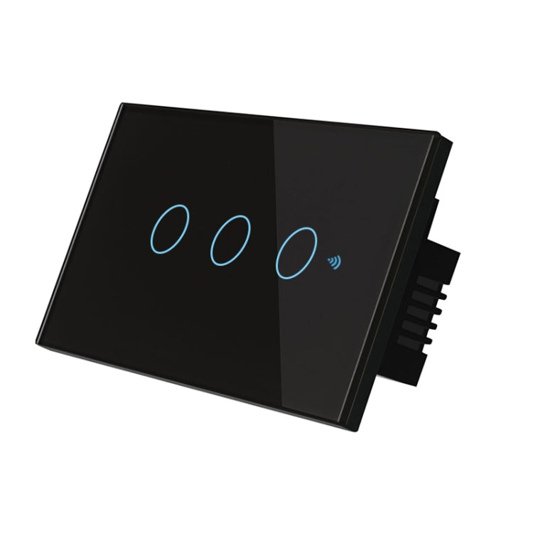 TC120 Wifi Smart Light Switch Glass Screen Touch Panel Voice Control Wireless Wall Switch Work with Alexa Echo / Google Home (Black) - Smart Switch by PMC TechLife | Online Shopping South Africa | PMC TechLife
